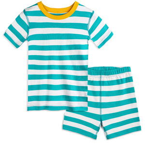Mightly Unisex 6-14 Years 2-piece Pajamas size: Teal Stripe
